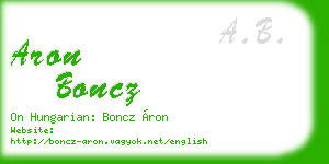 aron boncz business card