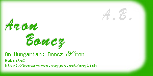 aron boncz business card